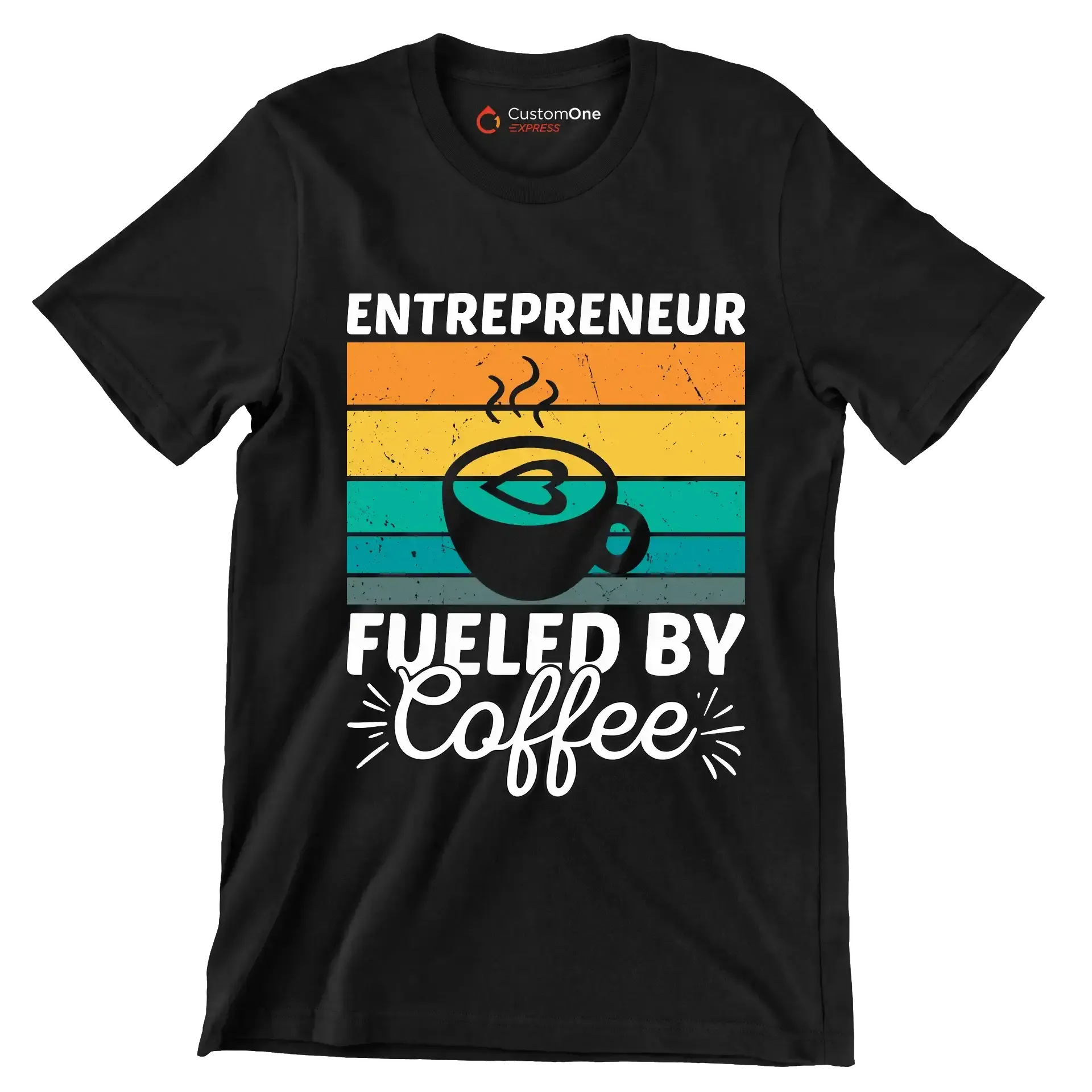 ENTREPRENEUR FUELED BY Coffee - Coffee Themed T-Shirt-Black-S-Custom One Express