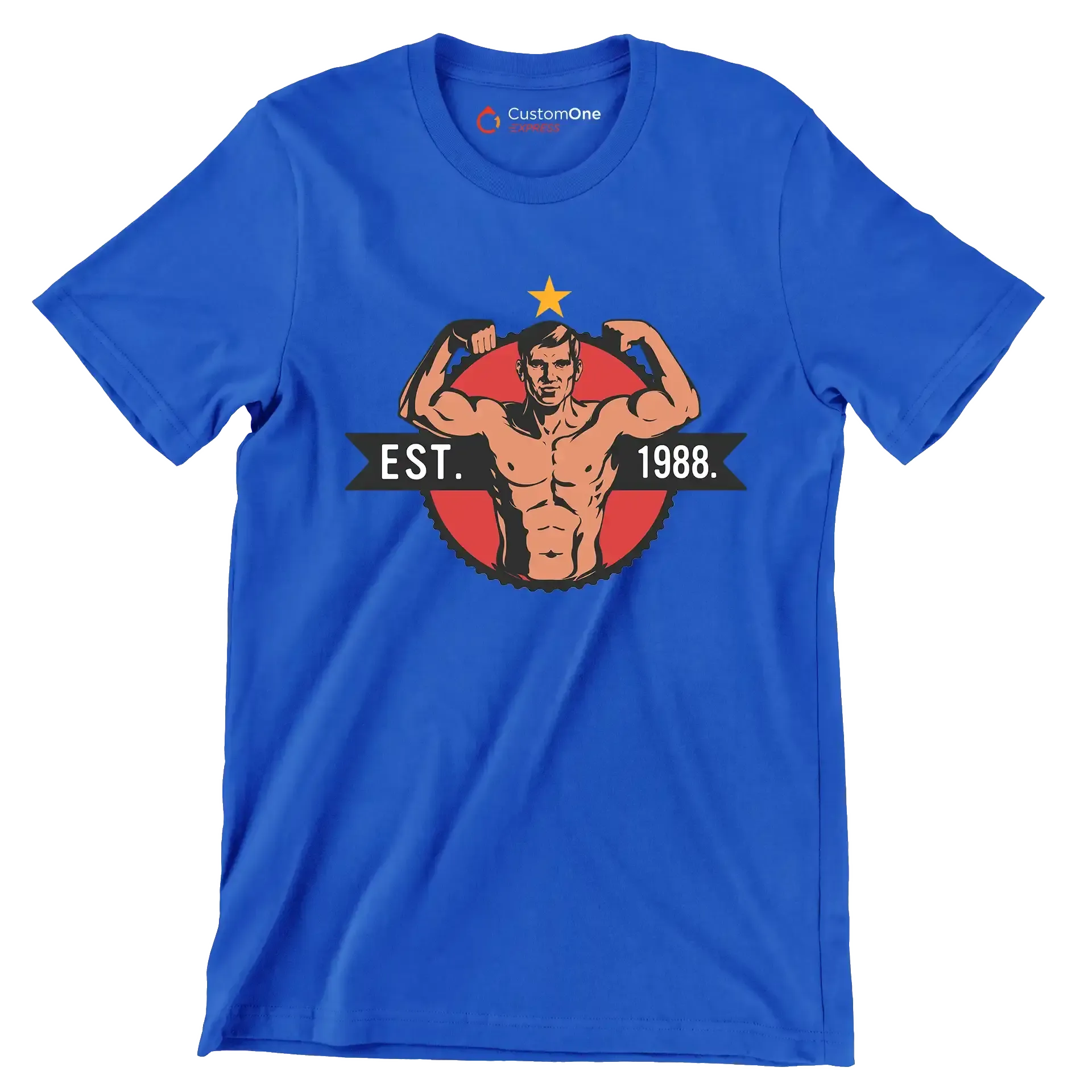 EST. 1988 - Gym Themed T-Shirt-Blue-S-Custom One Express
