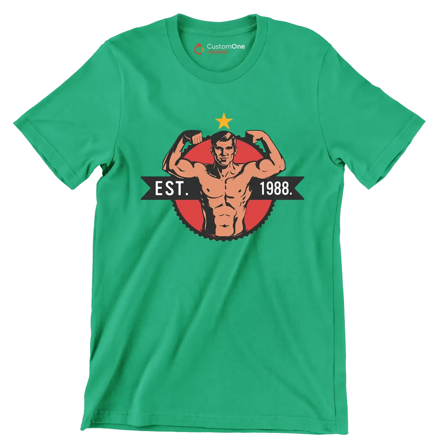 EST. 1988 - Gym Themed T-Shirt-Green-S-Custom One Express