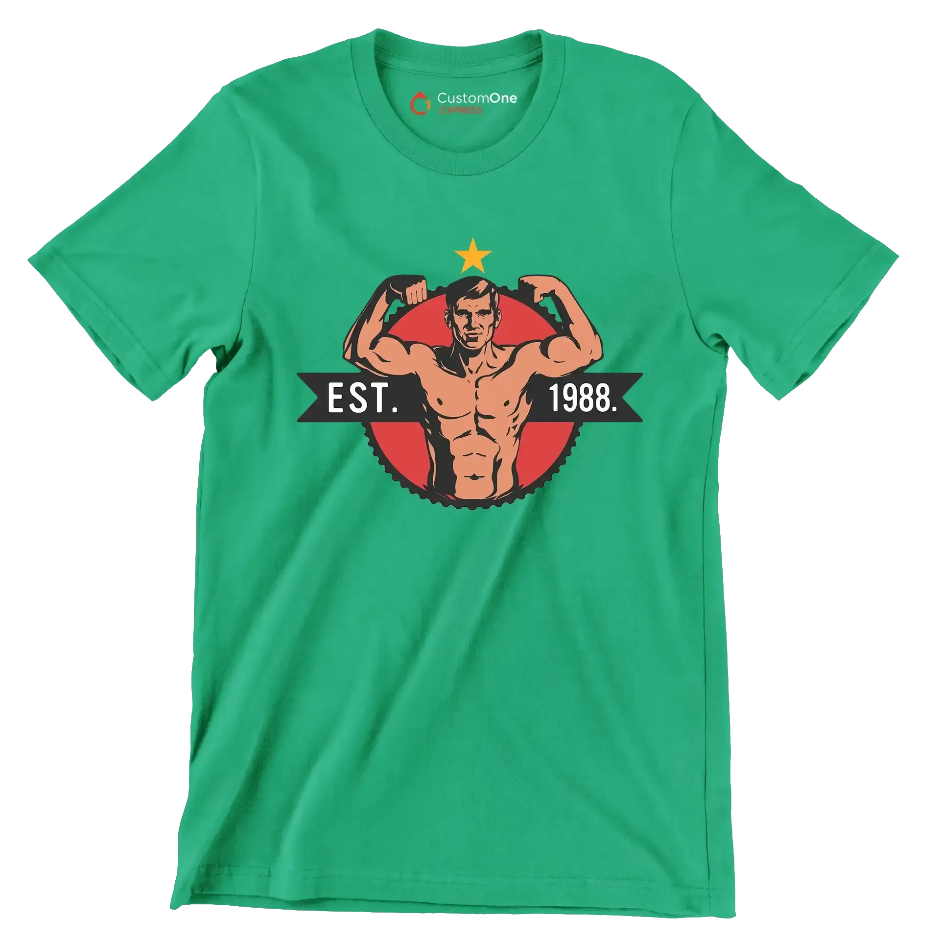 EST. 1988 - Gym Themed T-Shirt-Green-S-Custom One Express