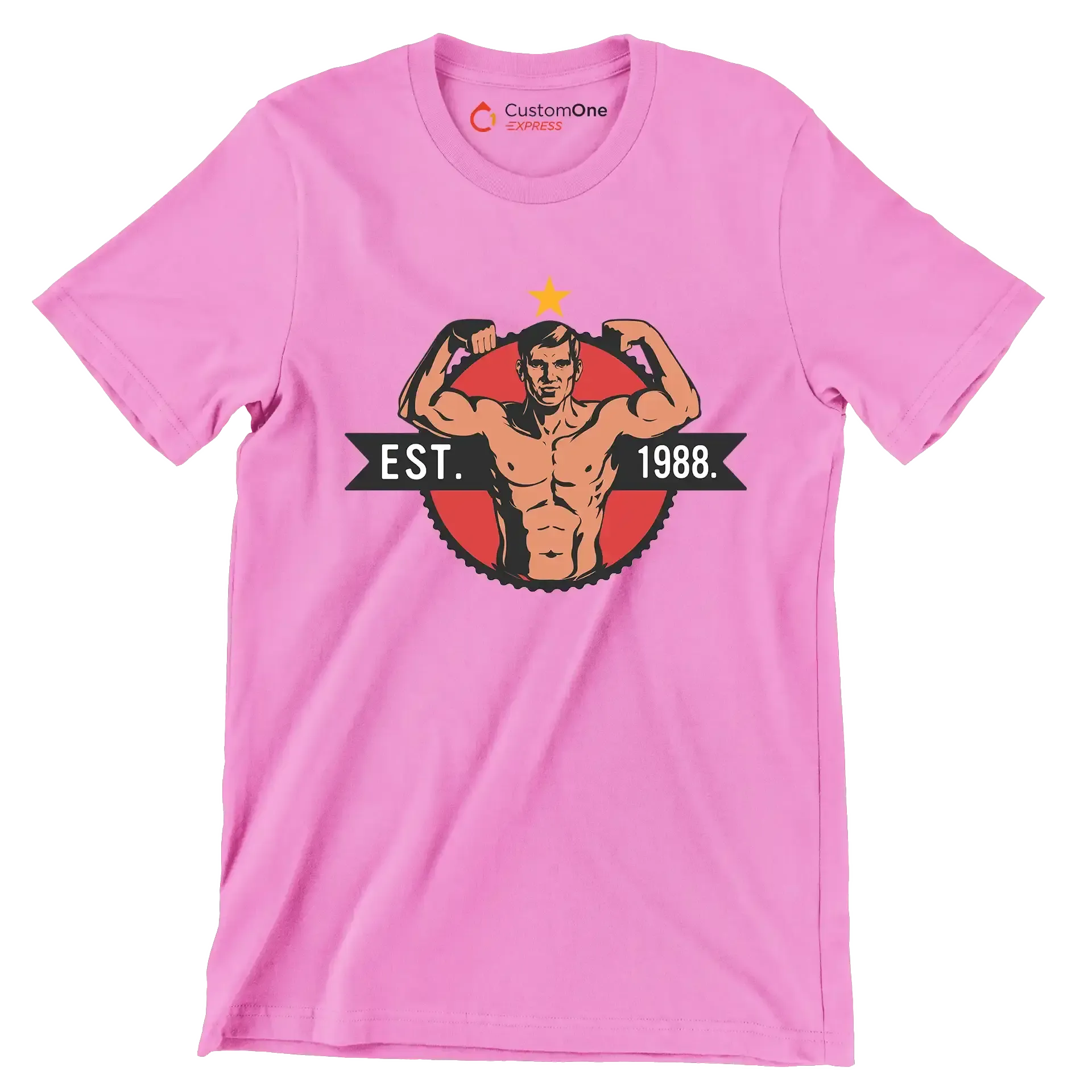 EST. 1988 - Gym Themed T-Shirt-Pink-S-Custom One Express