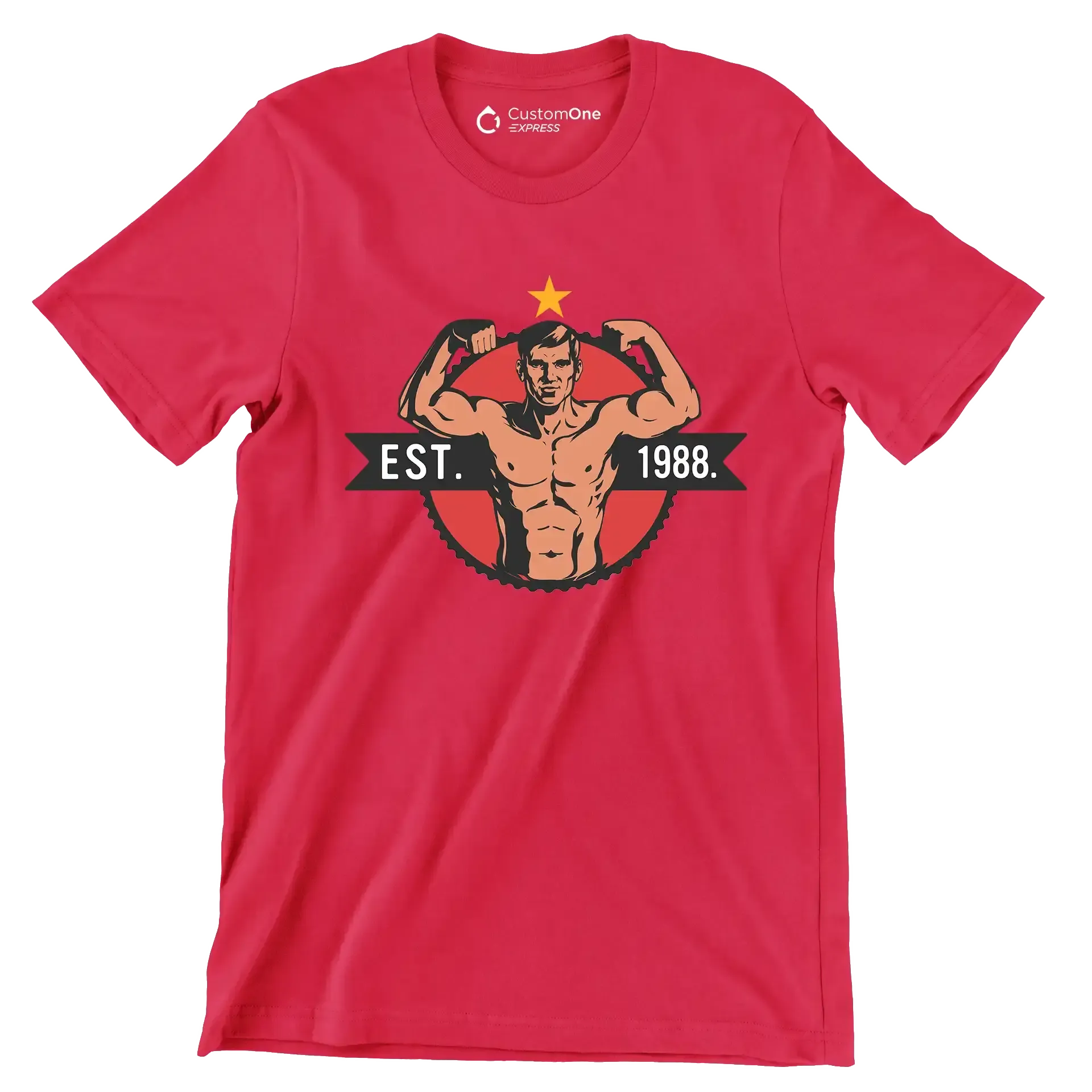 EST. 1988 - Gym Themed T-Shirt-Red-S-Custom One Express