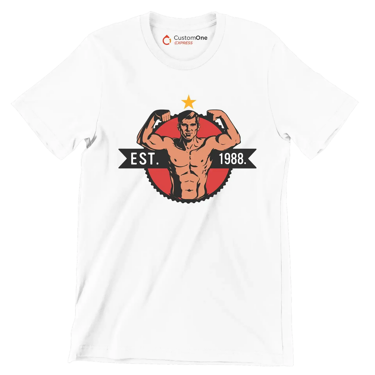 EST. 1988 - Gym Themed T-Shirt-White-S-Custom One Express
