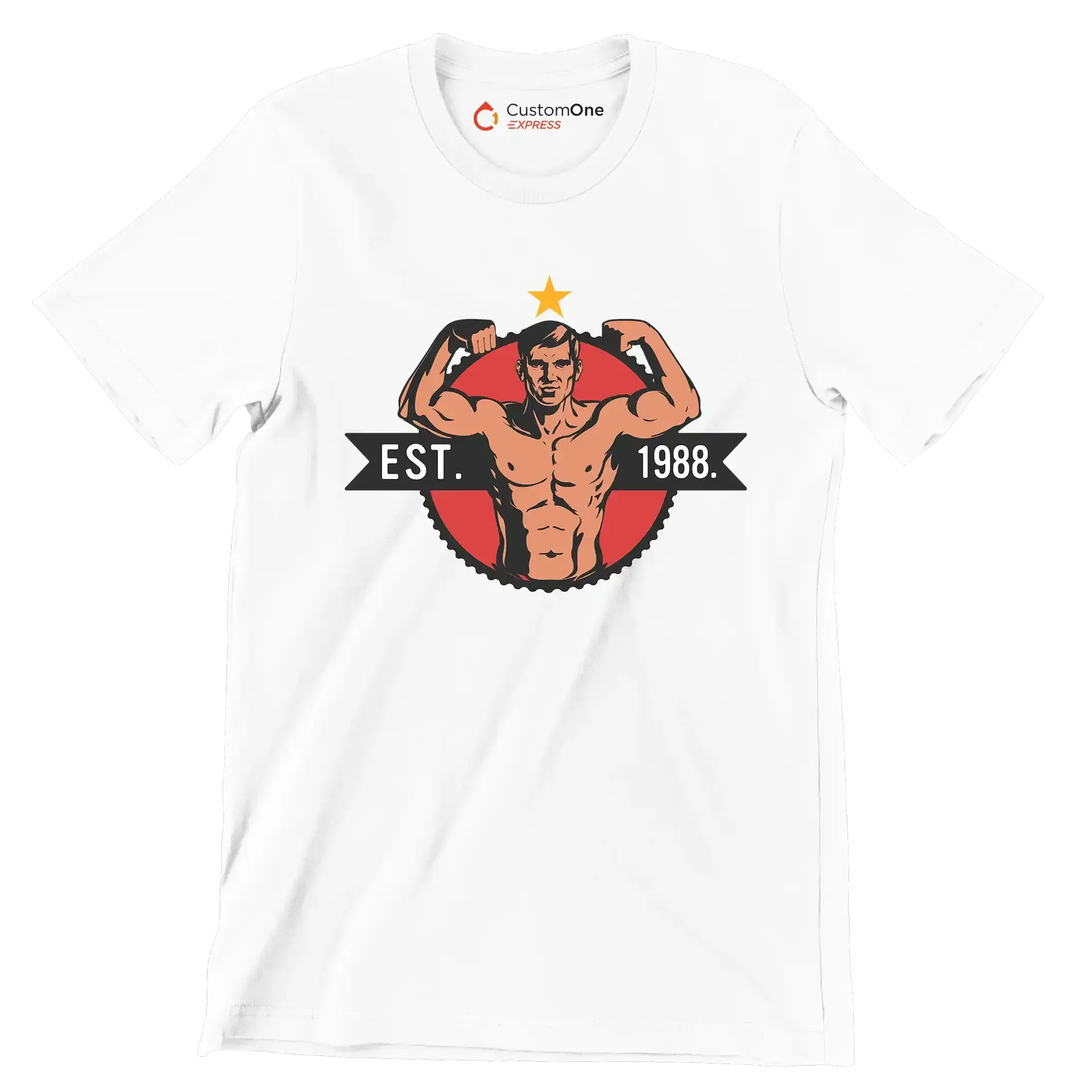 EST. 1988 - Gym Themed T-Shirt-White-S-Custom One Express