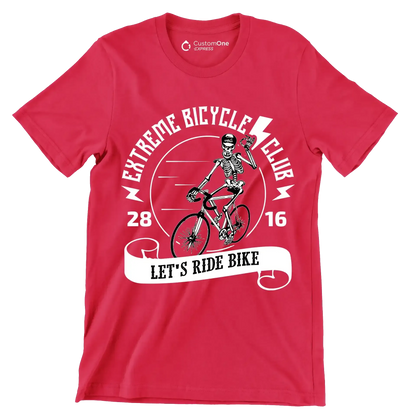 EXTREME BICYCLE CLUB 28 16 LET'S RIDE BIKE - Bicycle Themed T-Shirt-Red-S-Custom One Express
