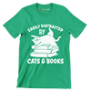 Easily Distracted by Cats - Cat Themed T-Shirt-Green-S-Custom One Express