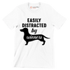 Easily distracted by wieners - Dog Themed T-Shirt-White-S-Custom One Express