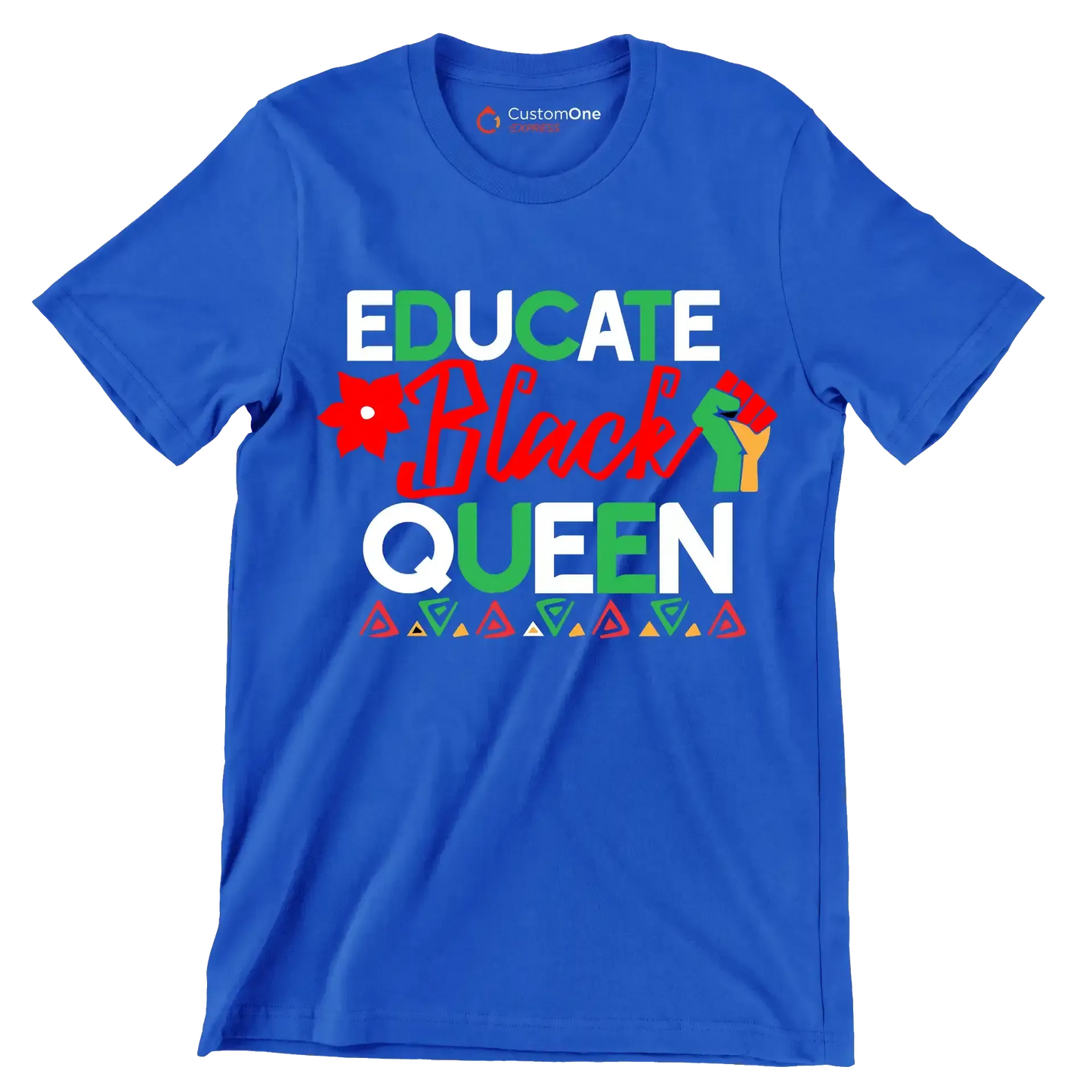 Educate black queen - Martin Luther King T-Shirt-Blue-S-Custom One Express