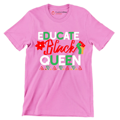 Educate black queen - Martin Luther King T-Shirt-Pink-S-Custom One Express