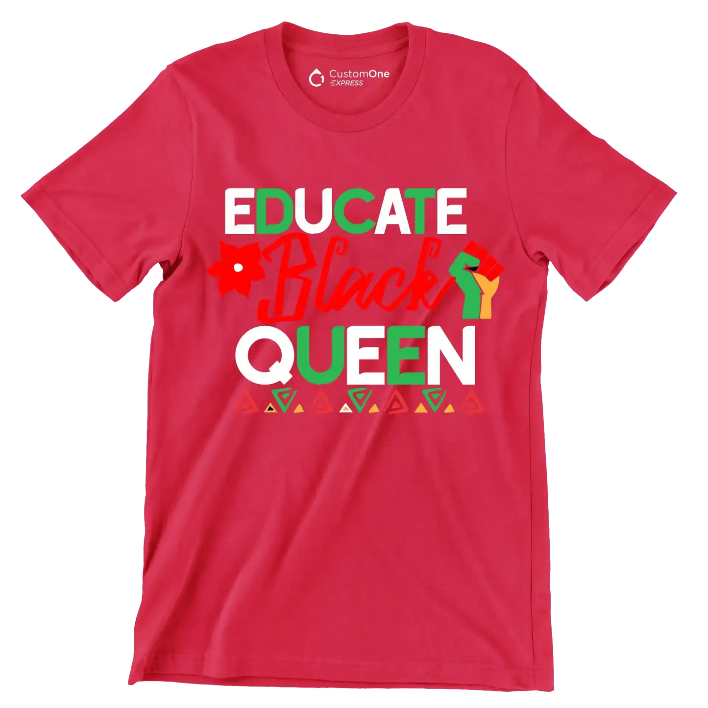 Educate black queen - Martin Luther King T-Shirt-Red-S-Custom One Express