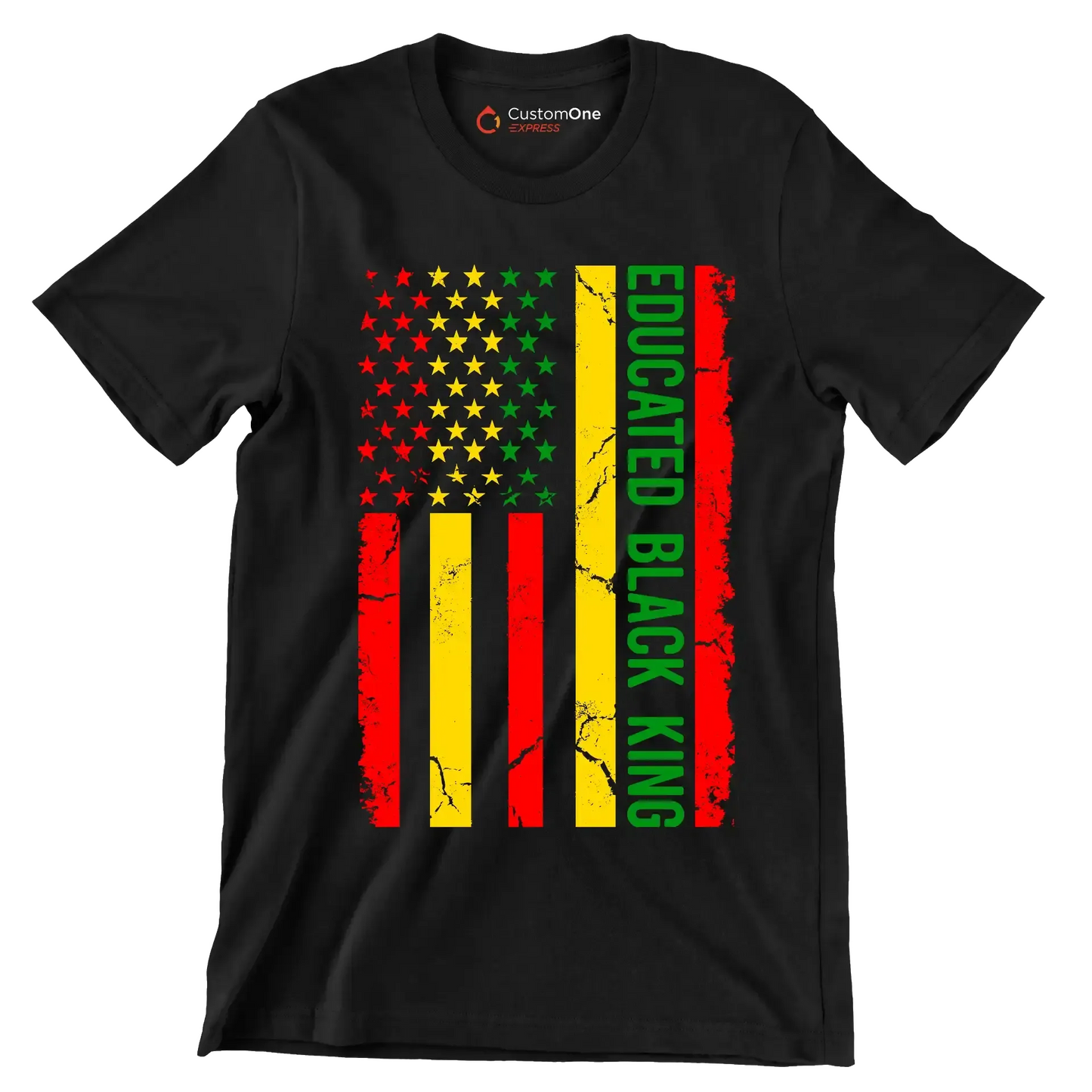 Educated Black King - Martin Luther King T-Shirt-Black-S-Custom One Express