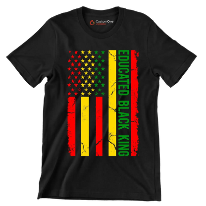 Educated Black King - Martin Luther King T-Shirt-Black-S-Custom One Express