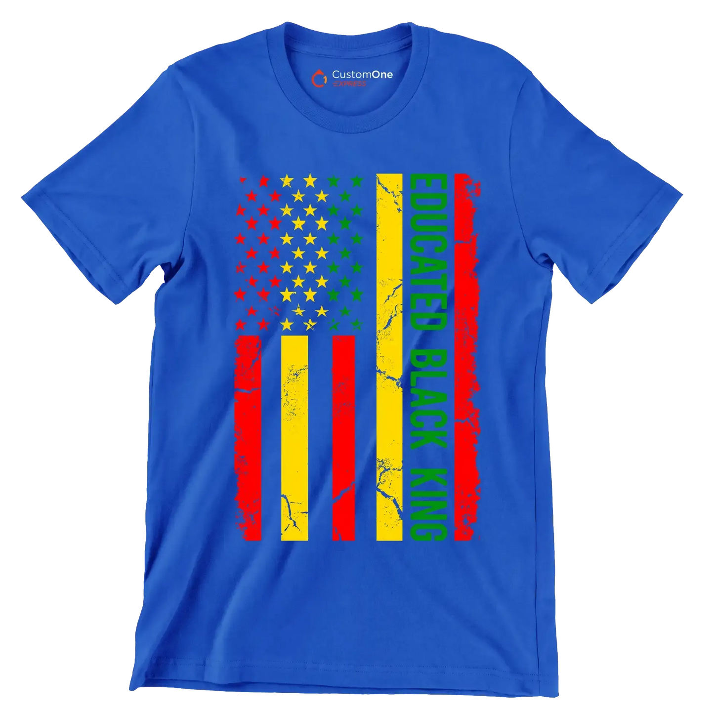 Educated Black King - Martin Luther King T-Shirt-Blue-S-Custom One Express