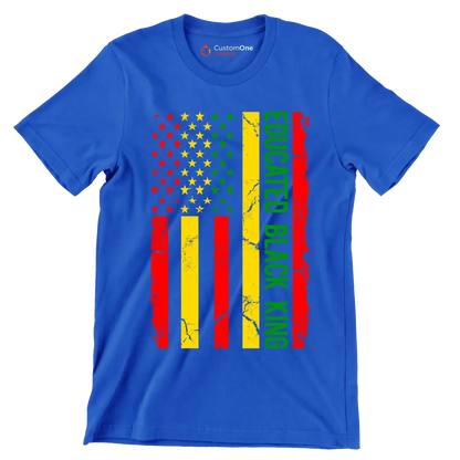 Educated Black King - Martin Luther King T-Shirt-Blue-S-Custom One Express