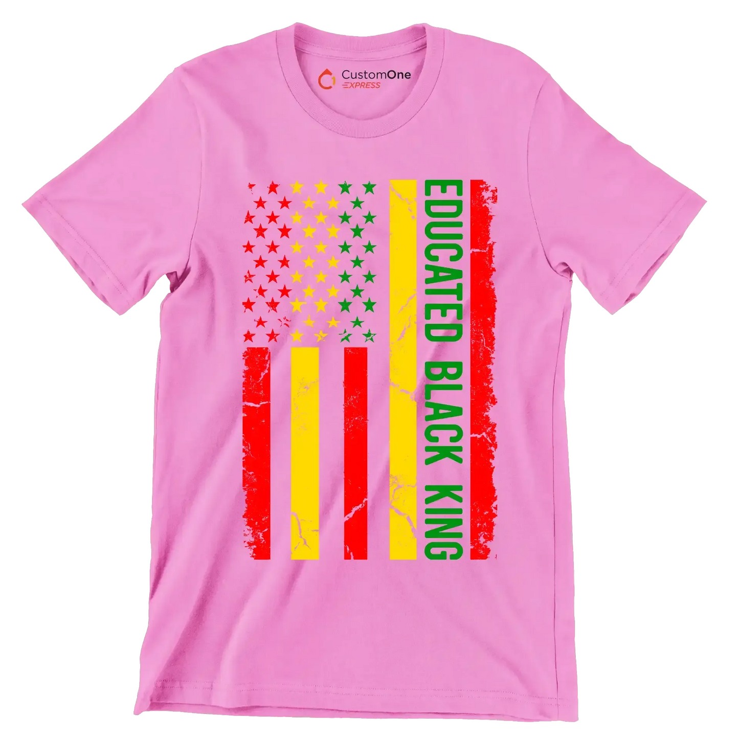 Educated Black King - Martin Luther King T-Shirt-Pink-S-Custom One Express