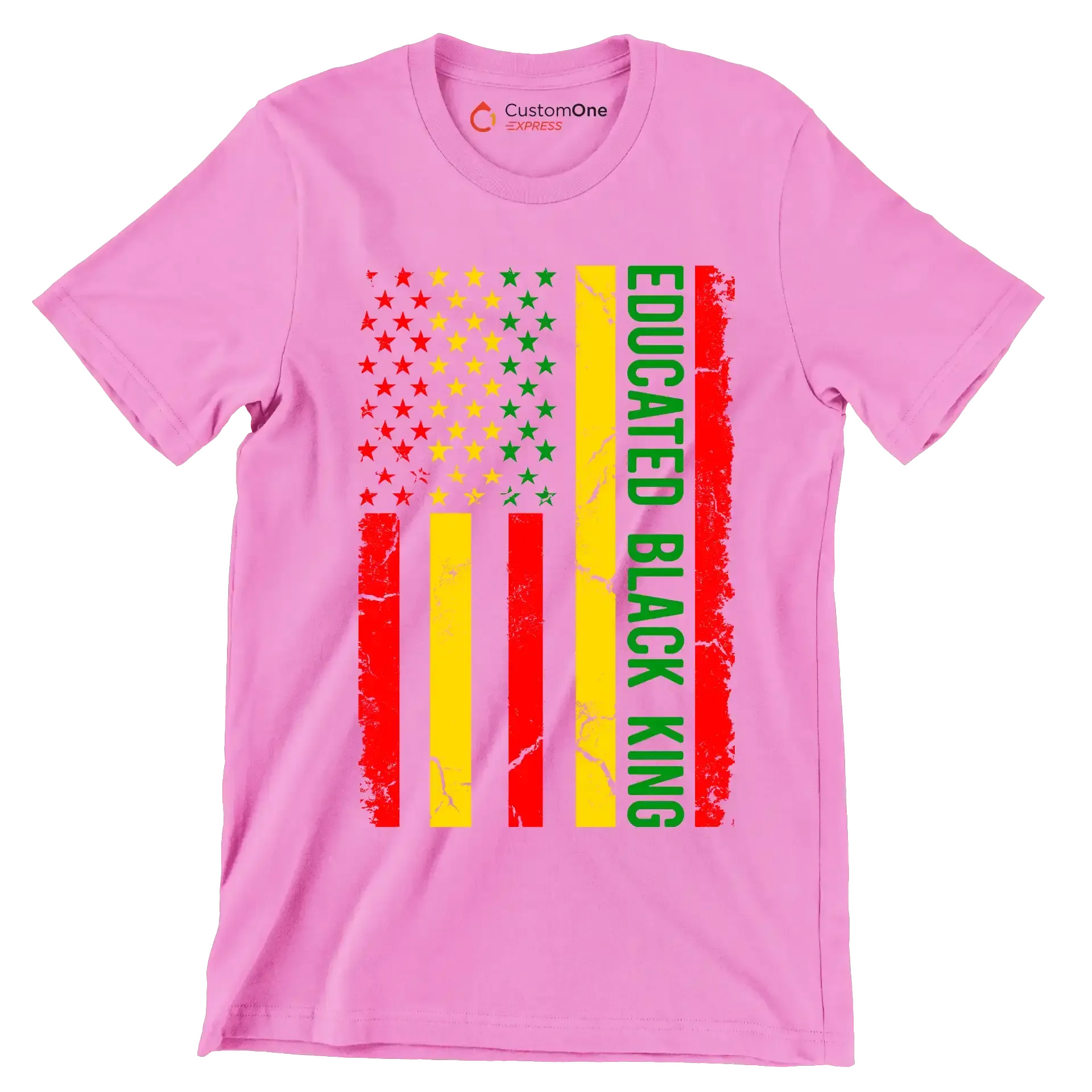 Educated Black King - Martin Luther King T-Shirt-Pink-S-Custom One Express