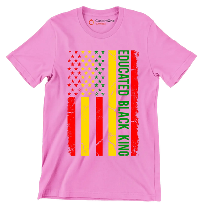 Educated Black King - Martin Luther King T-Shirt-Pink-S-Custom One Express