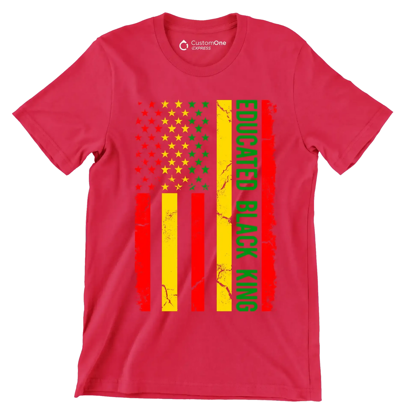 Educated Black King - Martin Luther King T-Shirt-Red-S-Custom One Express