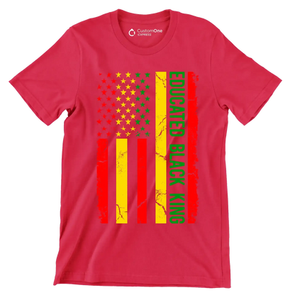 Educated Black King - Martin Luther King T-Shirt-Red-S-Custom One Express