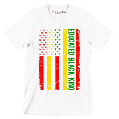 Educated Black King - Martin Luther King T-Shirt-White-S-Custom One Express