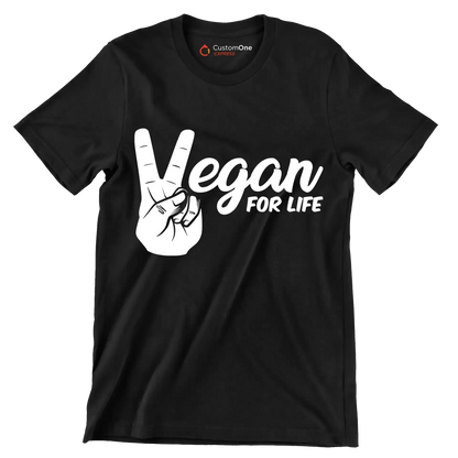 Egan for life - Vegan Themed T-Shirt-Black-S-Custom One Express