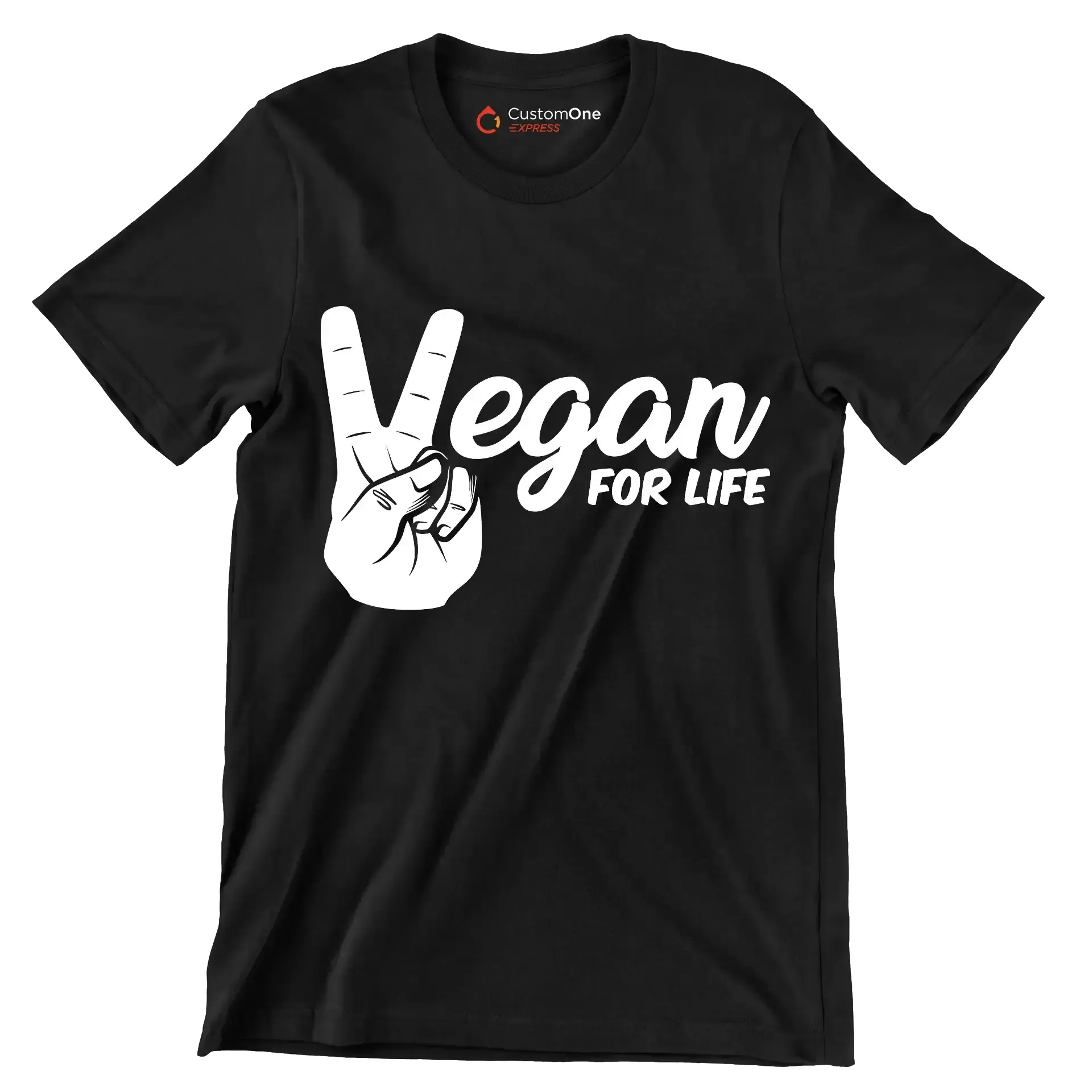 Egan for life - Vegan Themed T-Shirt-Black-S-Custom One Express