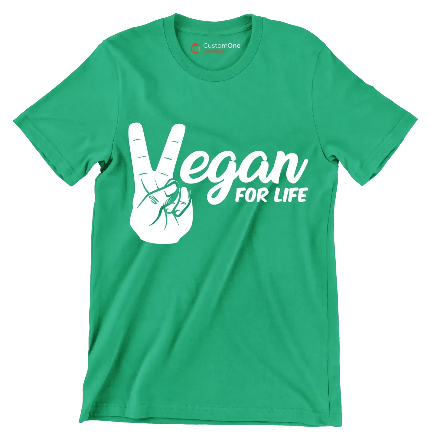 Egan for life - Vegan Themed T-Shirt-Green-S-Custom One Express