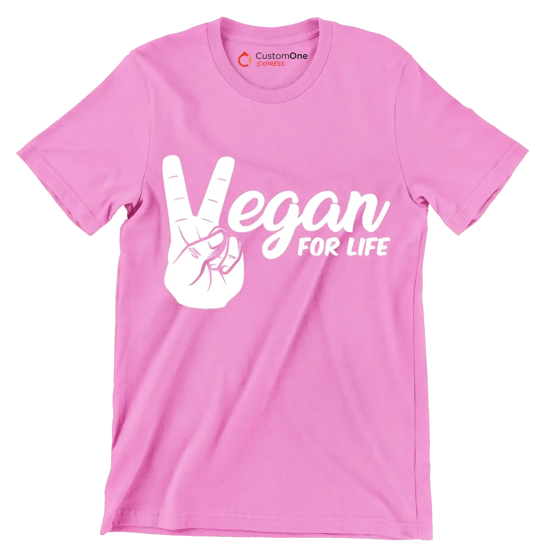 Egan for life - Vegan Themed T-Shirt-Pink-S-Custom One Express