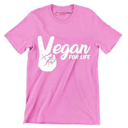 Egan for life - Vegan Themed T-Shirt-Pink-S-Custom One Express