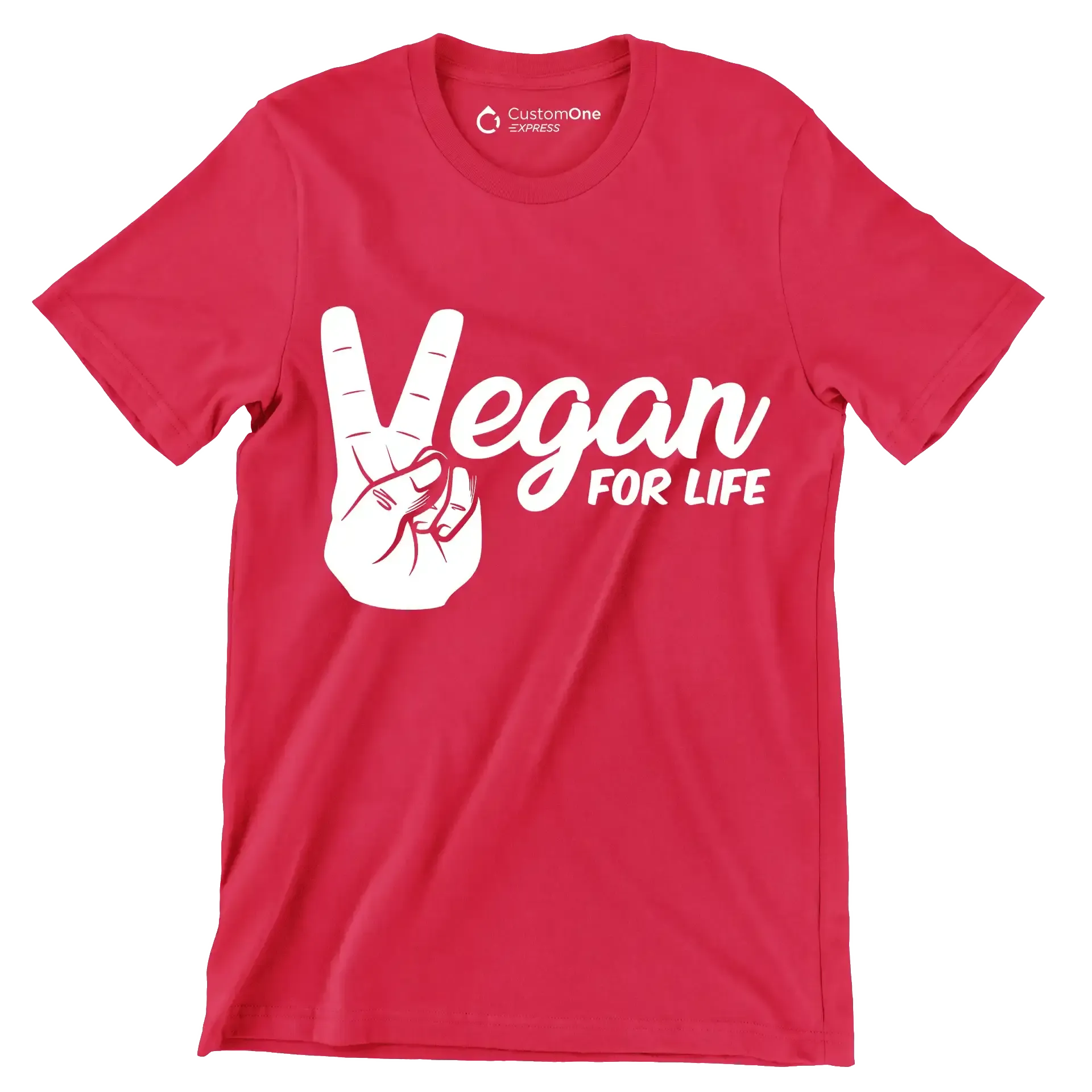 Egan for life - Vegan Themed T-Shirt-Red-S-Custom One Express