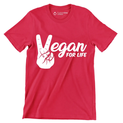 Egan for life - Vegan Themed T-Shirt-Red-S-Custom One Express