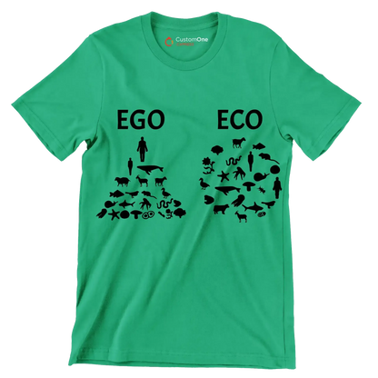 Ego Eco - Vegan Themed T-Shirt-Green-S-Custom One Express