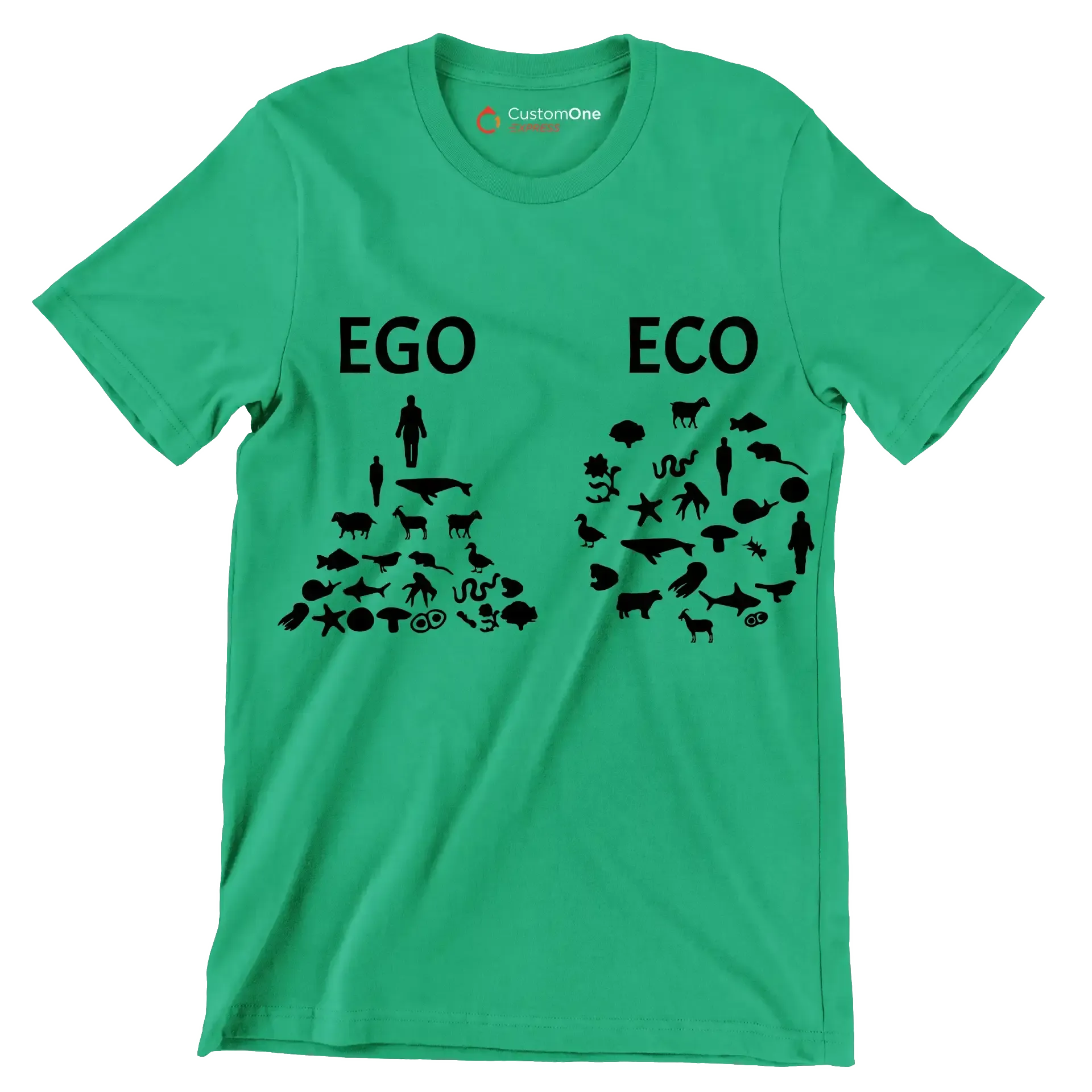 Ego Eco - Vegan Themed T-Shirt-Green-S-Custom One Express