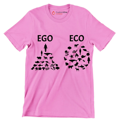 Ego Eco - Vegan Themed T-Shirt-Pink-S-Custom One Express