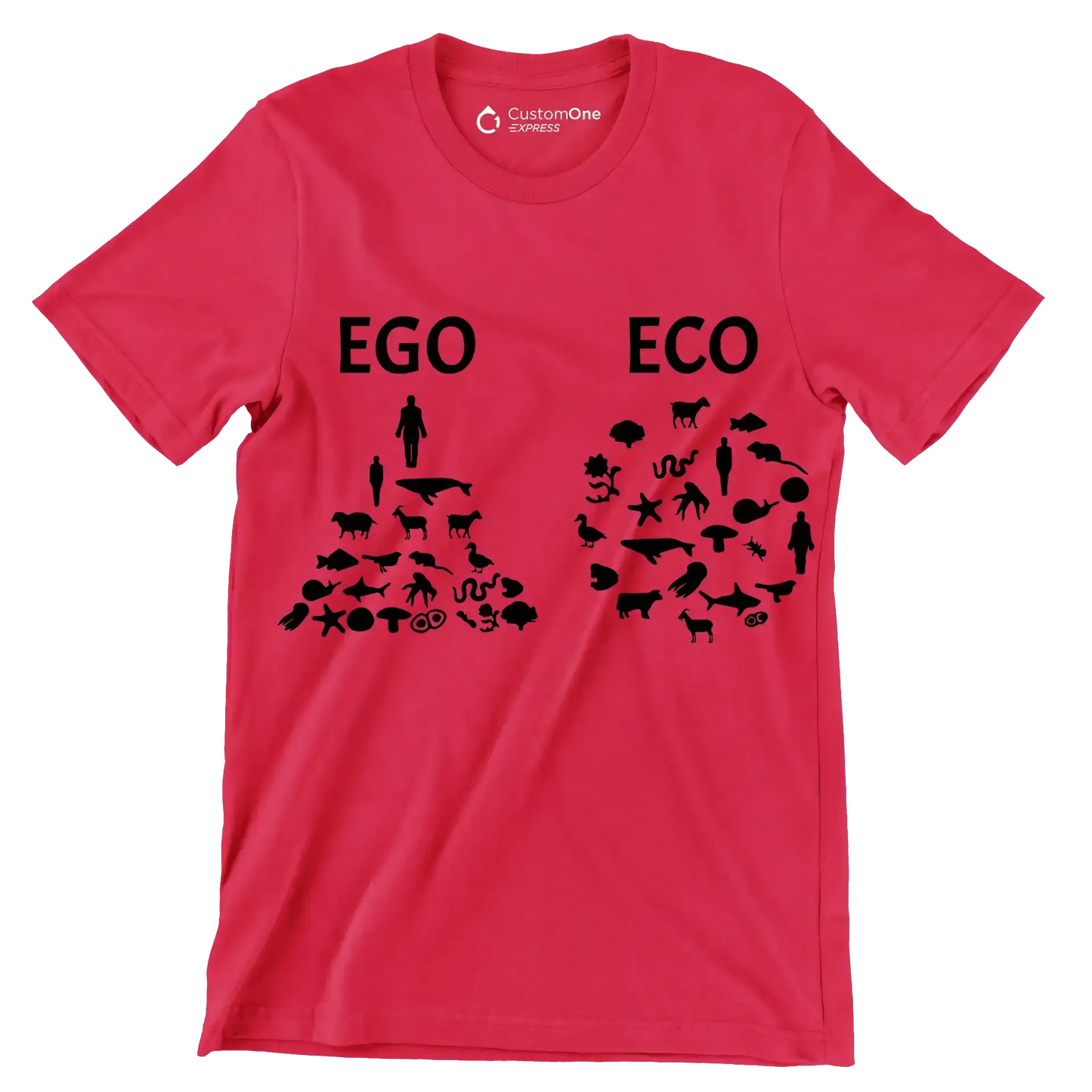 Ego Eco - Vegan Themed T-Shirt-Red-S-Custom One Express