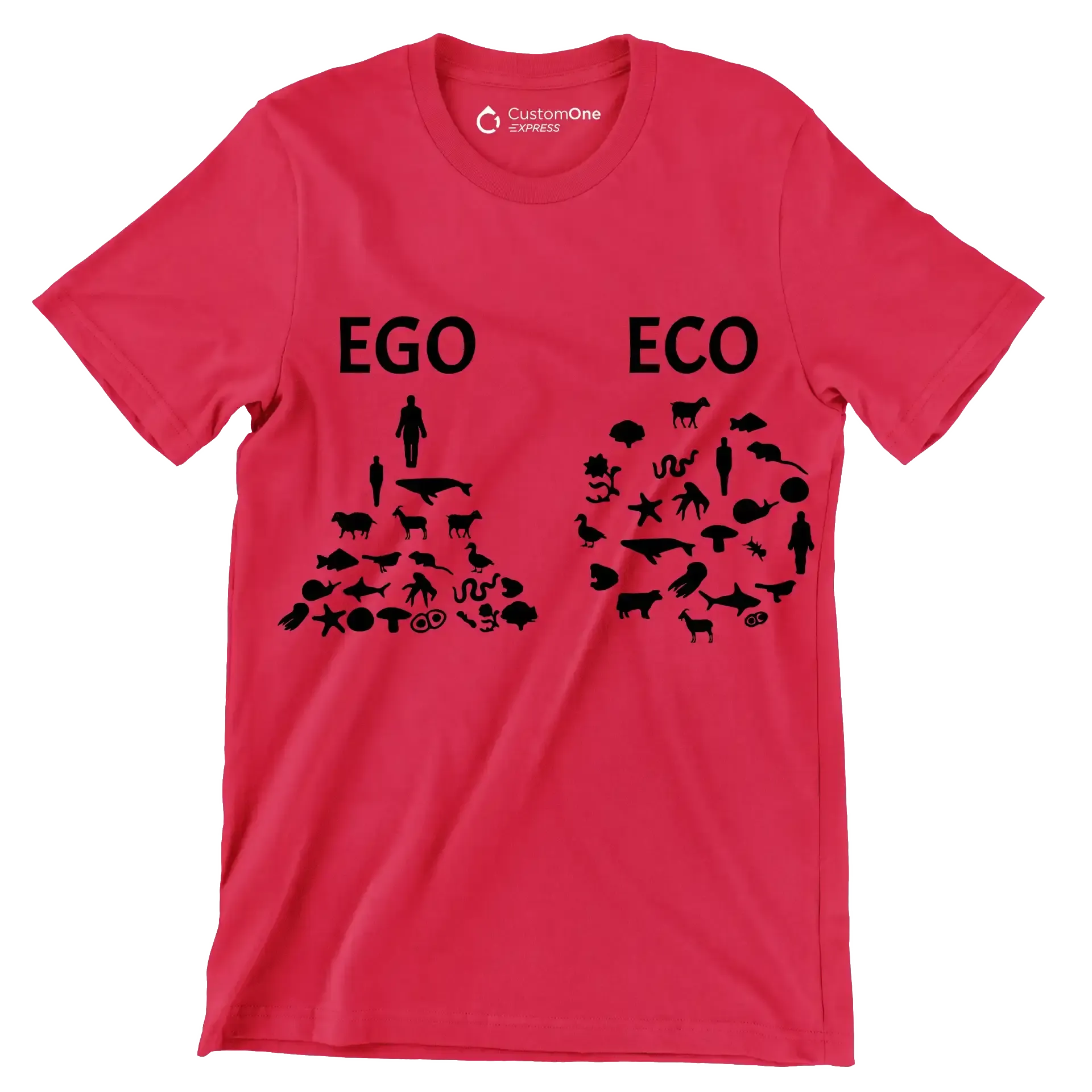 Ego Eco - Vegan Themed T-Shirt-Red-S-Custom One Express