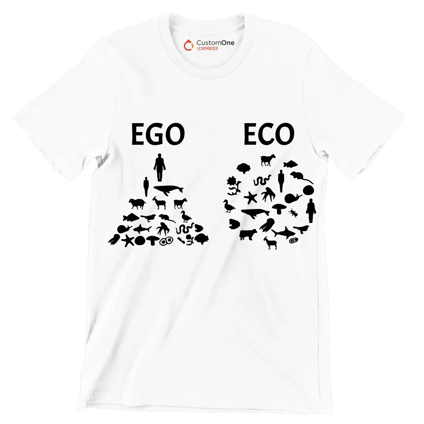 Ego Eco - Vegan Themed T-Shirt-White-S-Custom One Express