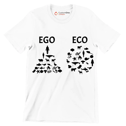 Ego Eco - Vegan Themed T-Shirt-White-S-Custom One Express
