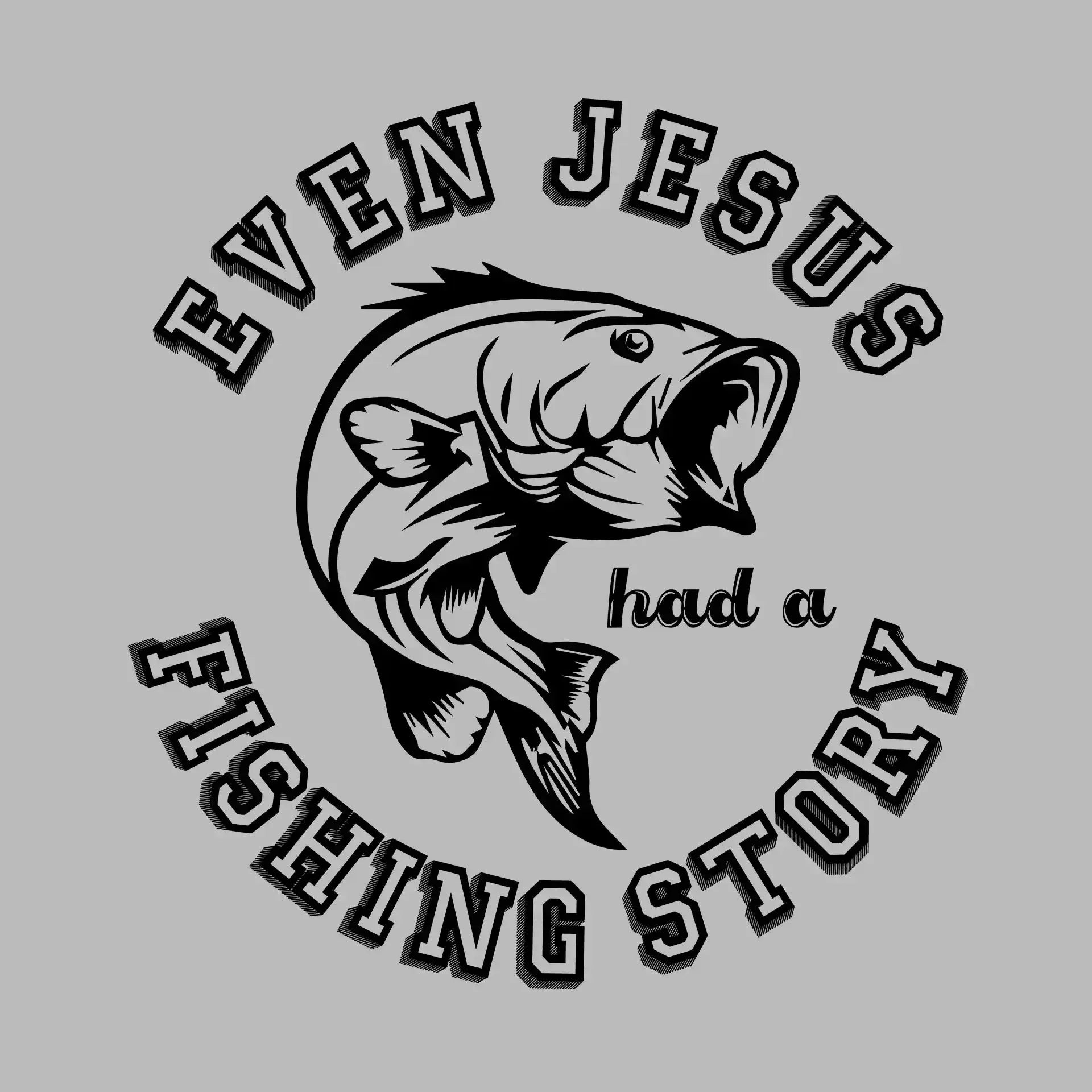 Even jesus had a fishing story - Fishing Themed T-Shirt-Blue-S-Custom One Express