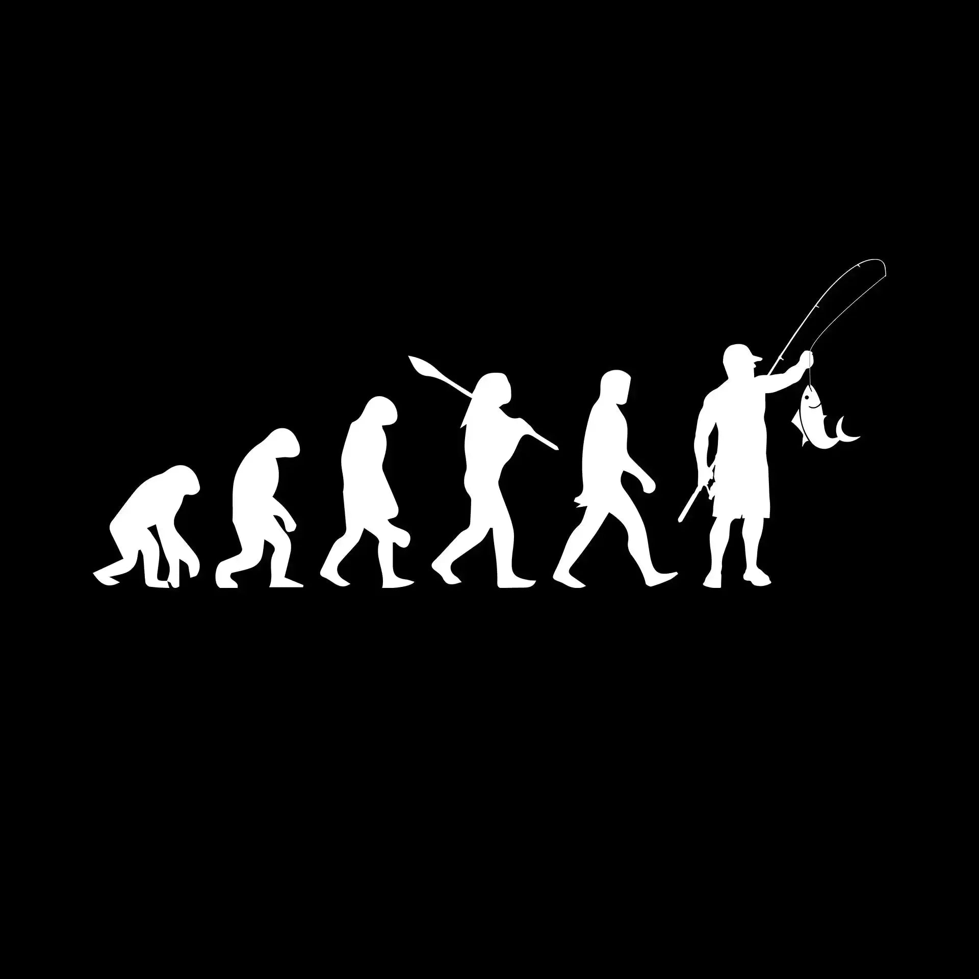 Evolution of Angling - Fishing Themed T-Shirt-Black-S-Custom One Express