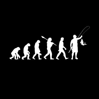 Evolution of Angling - Fishing Themed T-Shirt-Black-S-Custom One Express