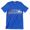 Evolution of Golf Cart Riders - Golf Themed T-Shirt-Blue-S-Custom One Express