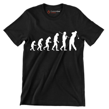 Evolution of the Golfer - Golf Themed T-Shirt-Black-S-Custom One Express