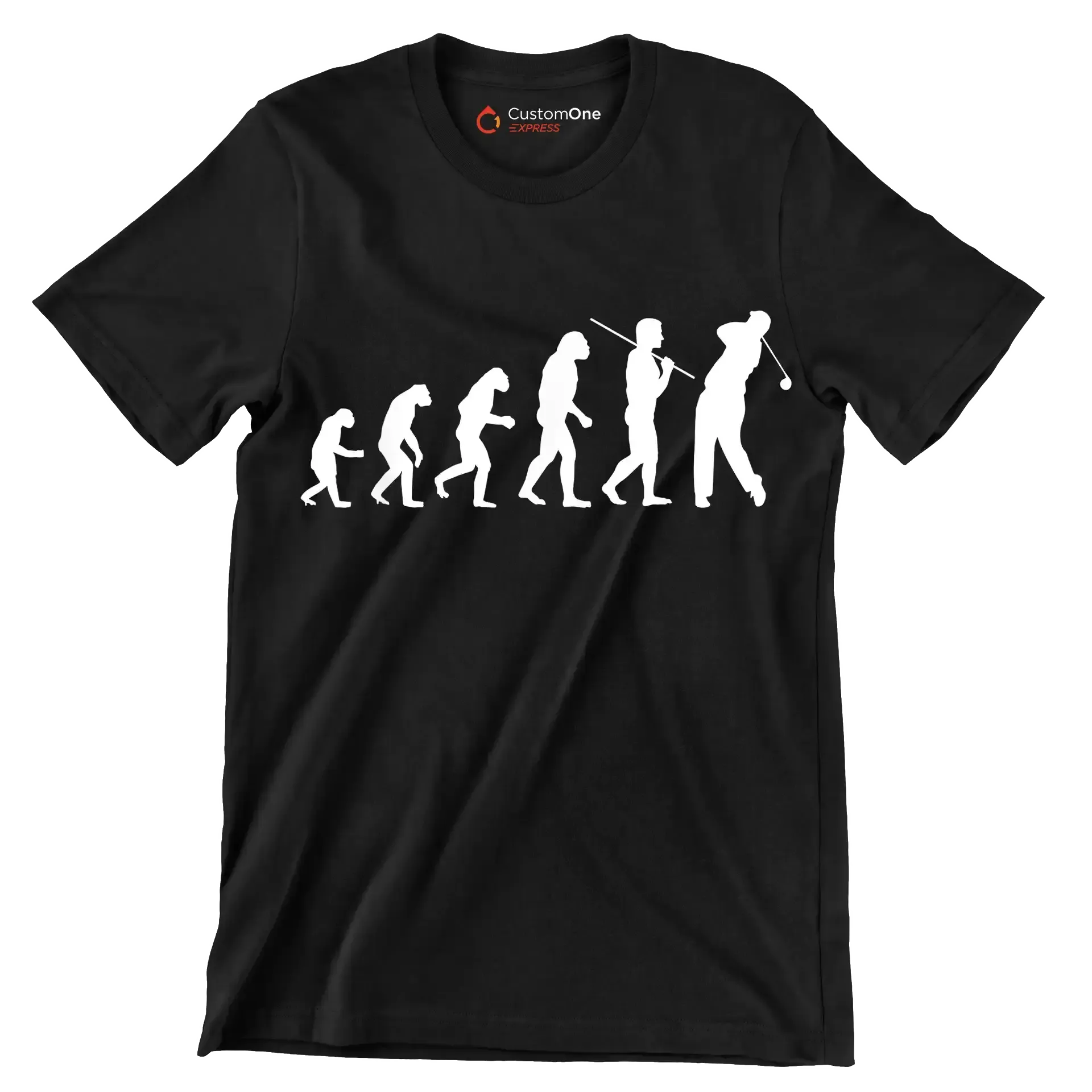 Evolution of the Golfer - Golf Themed T-Shirt-Black-S-Custom One Express