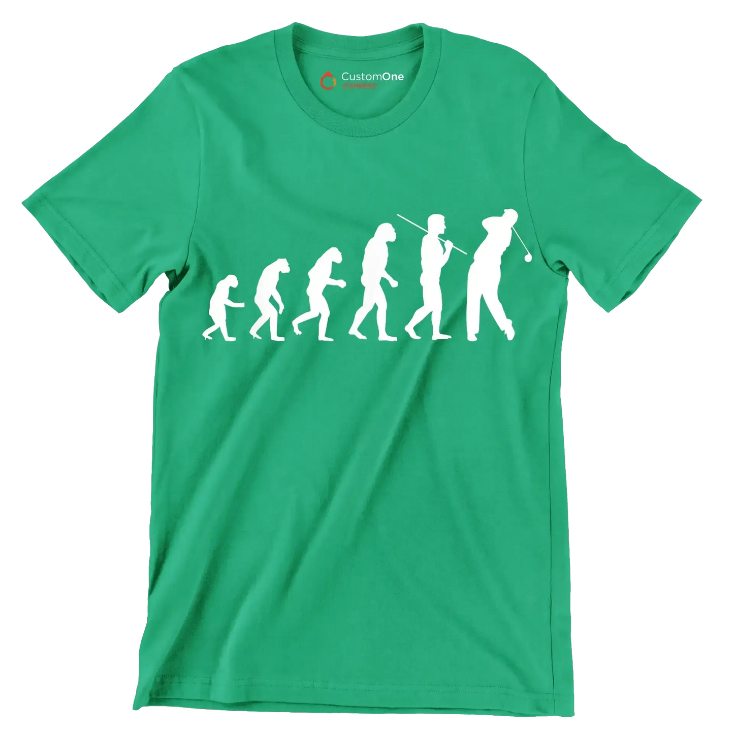 Evolution of the Golfer - Golf Themed T-Shirt-Green-S-Custom One Express