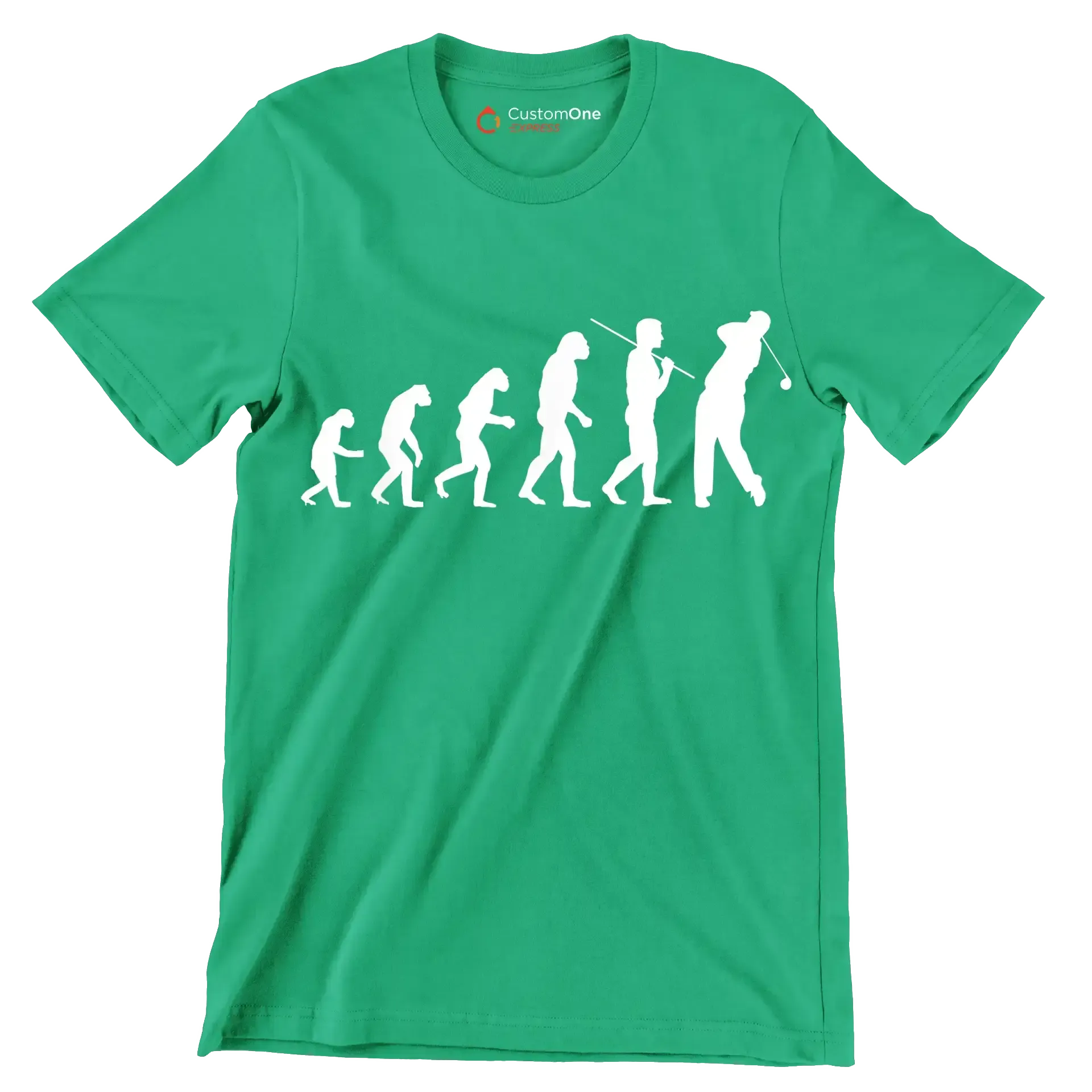 Evolution of the Golfer - Golf Themed T-Shirt-Green-S-Custom One Express