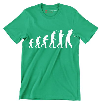 Evolution of the Golfer - Golf Themed T-Shirt-Green-S-Custom One Express