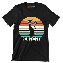 Ew people black cat mask - Cat Themed T-Shirt-Black-S-Custom One Express