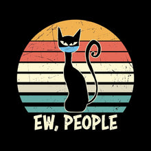 Ew people black cat mask - Cat Themed T-Shirt-Black-S-Custom One Express