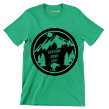 Explore some shit - Dog Themed T-Shirt-Green-S-Custom One Express